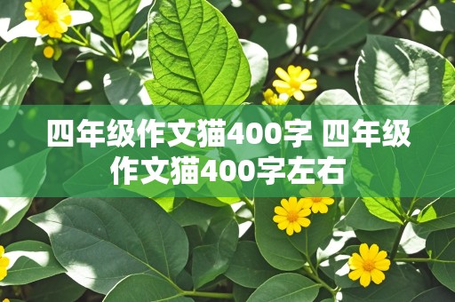 四年级作文猫400字 四年级作文猫400字左右