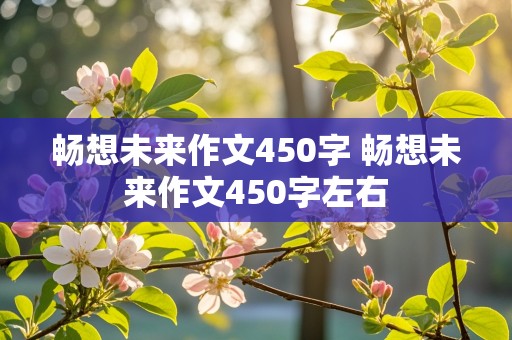 畅想未来作文450字 畅想未来作文450字左右