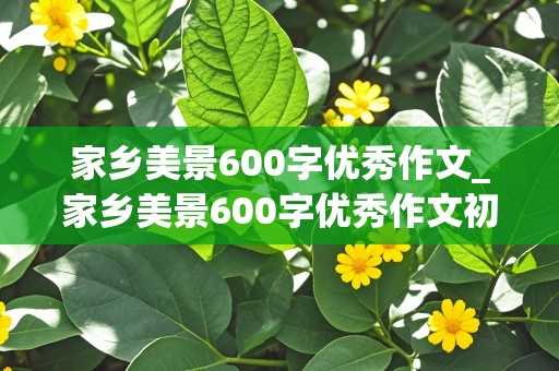 家乡美景600字优秀作文_家乡美景600字优秀作文初三