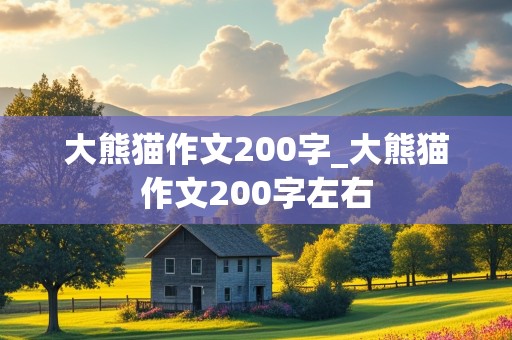 大熊猫作文200字_大熊猫作文200字左右