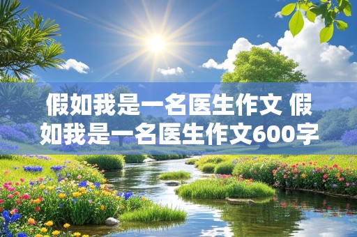 假如我是一名医生作文 假如我是一名医生作文600字