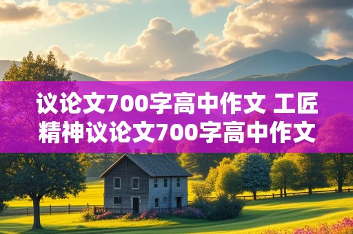 议论文700字高中作文 工匠精神议论文700字高中作文