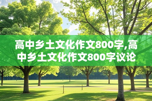 高中乡土文化作文800字,高中乡土文化作文800字议论文