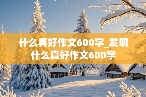 什么真好作文600字_发明什么真好作文600字