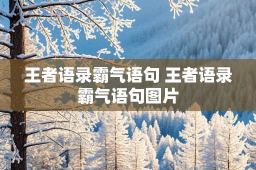 王者语录霸气语句 王者语录霸气语句图片