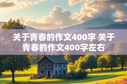 关于青春的作文400字 关于青春的作文400字左右