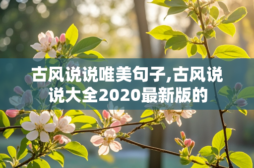 古风说说唯美句子,古风说说大全2020最新版的