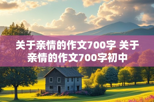 关于亲情的作文700字 关于亲情的作文700字初中