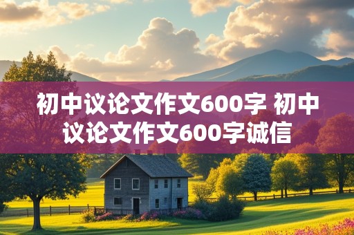 初中议论文作文600字 初中议论文作文600字诚信