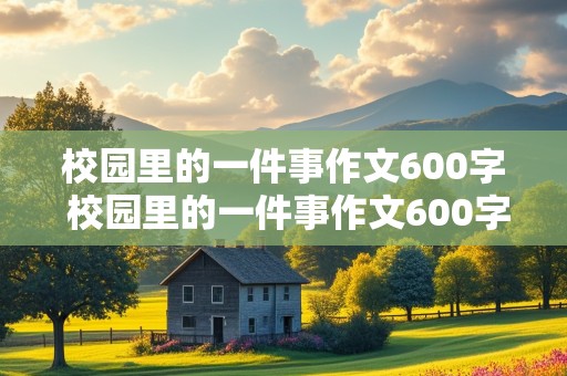 校园里的一件事作文600字 校园里的一件事作文600字初中