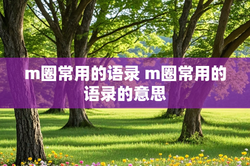 m圈常用的语录 m圈常用的语录的意思