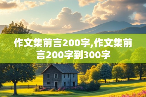 作文集前言200字,作文集前言200字到300字