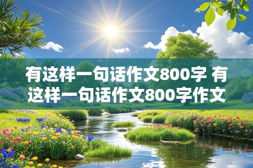 有这样一句话作文800字 有这样一句话作文800字作文初三