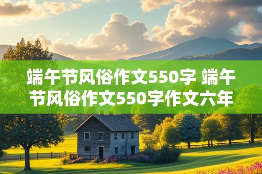 端午节风俗作文550字 端午节风俗作文550字作文六年级