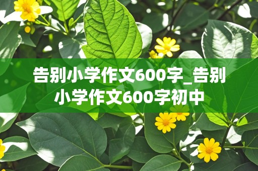 告别小学作文600字_告别小学作文600字初中