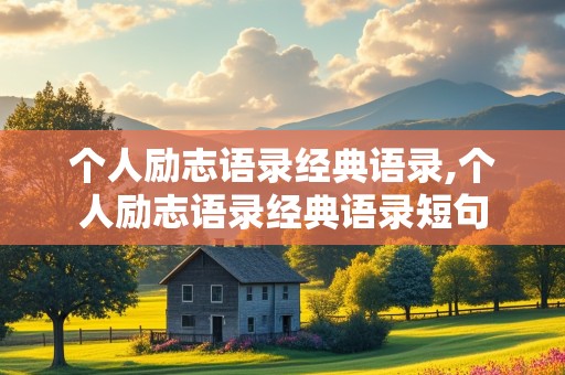 个人励志语录经典语录,个人励志语录经典语录短句