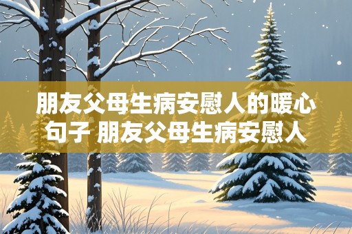 朋友父母生病安慰人的暖心句子 朋友父母生病安慰人的暖心句子短句