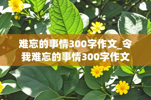 难忘的事情300字作文_令我难忘的事情300字作文