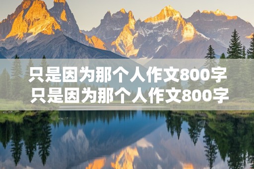 只是因为那个人作文800字 只是因为那个人作文800字初中