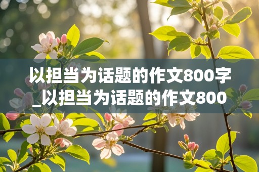 以担当为话题的作文800字_以担当为话题的作文800字议论文高中