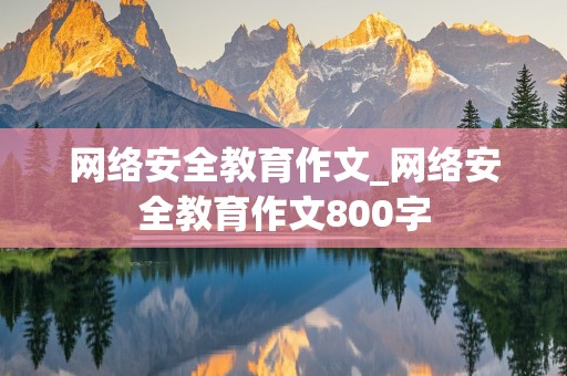 网络安全教育作文_网络安全教育作文800字