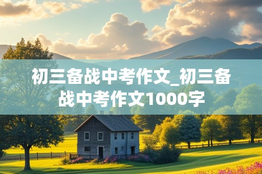 初三备战中考作文_初三备战中考作文1000字