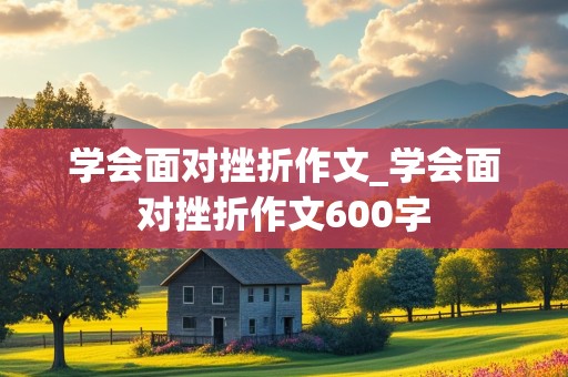 学会面对挫折作文_学会面对挫折作文600字