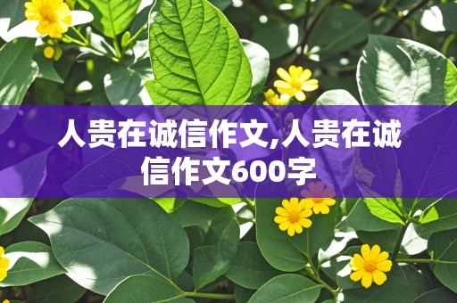 人贵在诚信作文,人贵在诚信作文600字