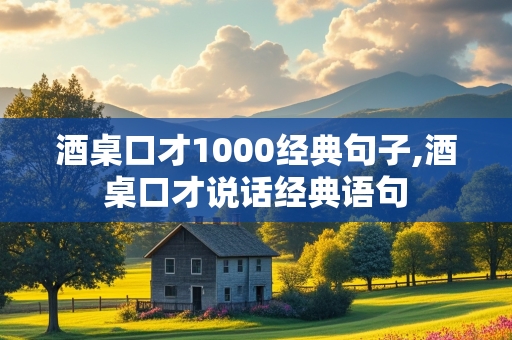 酒桌口才1000经典句子,酒桌口才说话经典语句