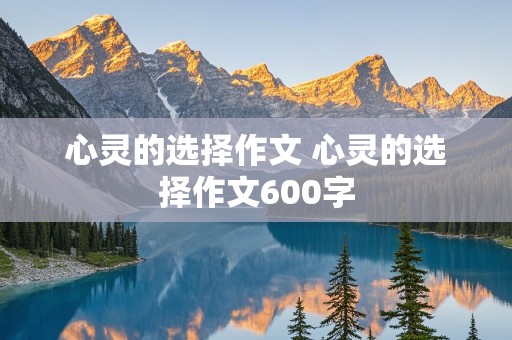 心灵的选择作文 心灵的选择作文600字