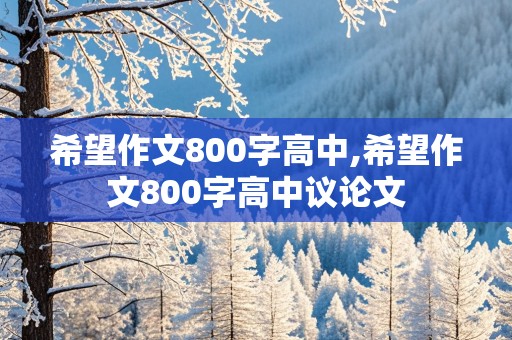 希望作文800字高中,希望作文800字高中议论文