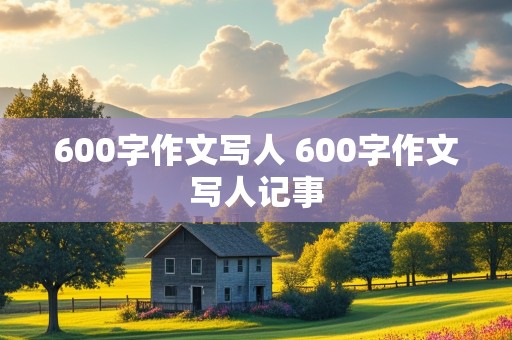 600字作文写人 600字作文写人记事