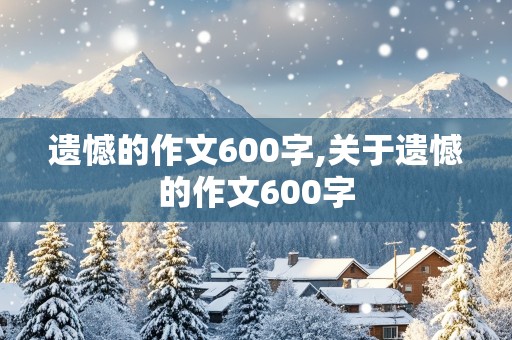 遗憾的作文600字,关于遗憾的作文600字