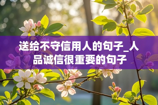 送给不守信用人的句子_人品诚信很重要的句子