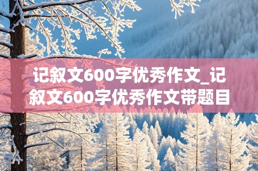 记叙文600字优秀作文_记叙文600字优秀作文带题目