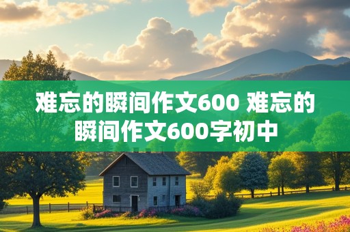 难忘的瞬间作文600 难忘的瞬间作文600字初中