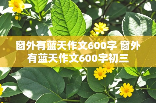 窗外有蓝天作文600字 窗外有蓝天作文600字初三