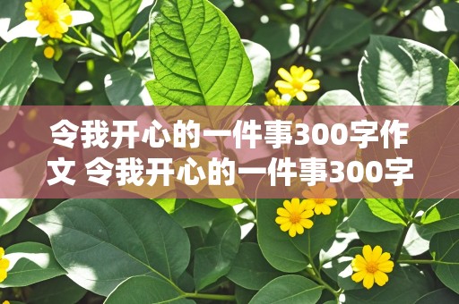 令我开心的一件事300字作文 令我开心的一件事300字作文三年级