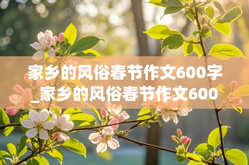 家乡的风俗春节作文600字_家乡的风俗春节作文600字左右