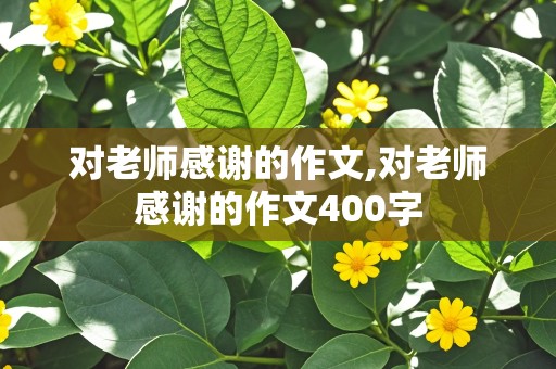 对老师感谢的作文,对老师感谢的作文400字