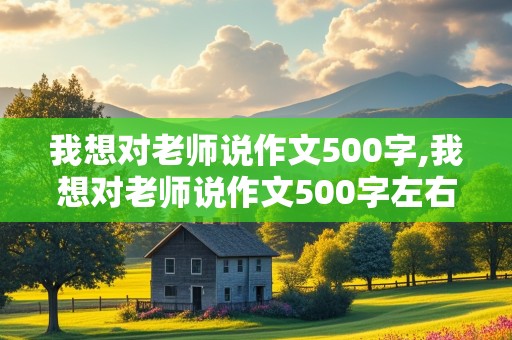 我想对老师说作文500字,我想对老师说作文500字左右