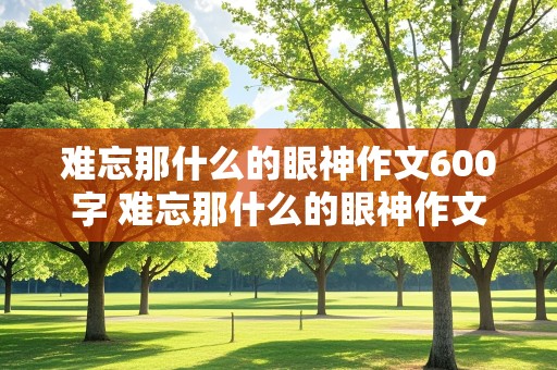 难忘那什么的眼神作文600字 难忘那什么的眼神作文600字初中