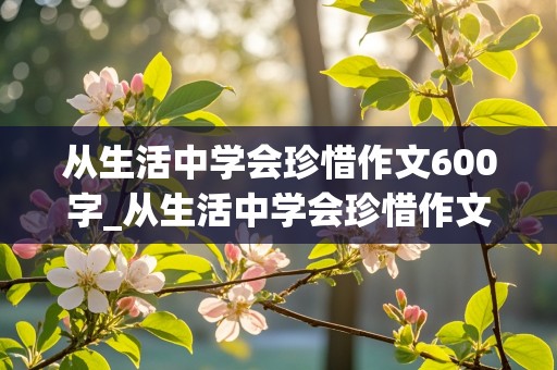 从生活中学会珍惜作文600字_从生活中学会珍惜作文600字初二