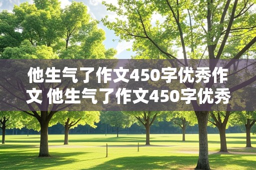 他生气了作文450字优秀作文 他生气了作文450字优秀作文免费