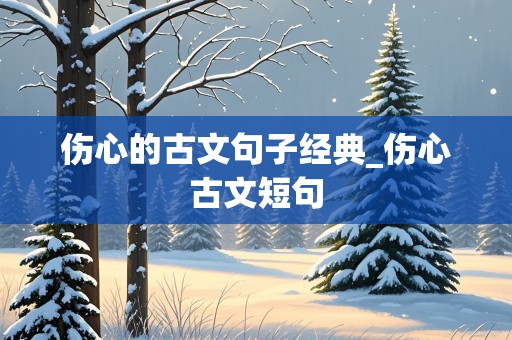 伤心的古文句子经典_伤心古文短句