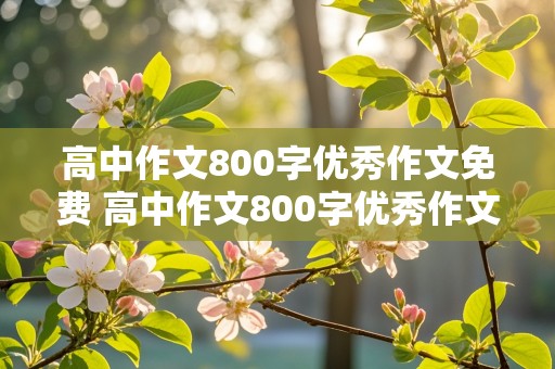 高中作文800字优秀作文免费 高中作文800字优秀作文免费加标题