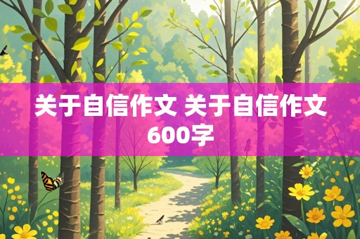 关于自信作文 关于自信作文600字