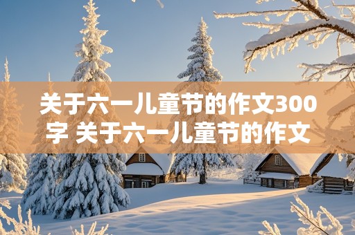 关于六一儿童节的作文300字 关于六一儿童节的作文300字以上