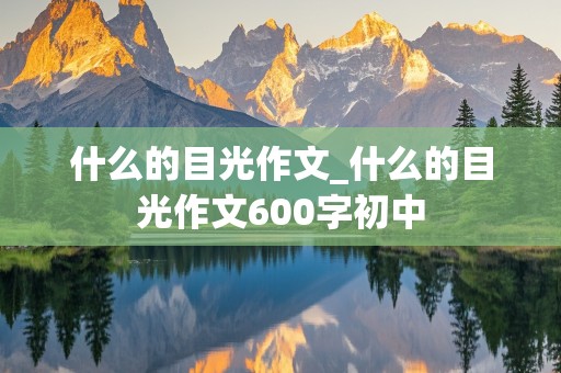 什么的目光作文_什么的目光作文600字初中