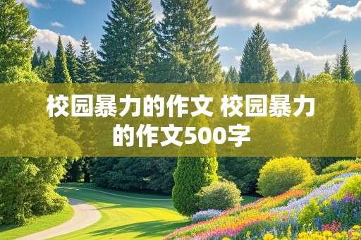 校园暴力的作文 校园暴力的作文500字